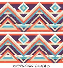 Background geometric design. Abstract seamless pattern. Triangles and stripes. Concept banner. Vector illustration. 