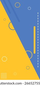 Background geometric diagonal shapes. Memphis blue and yellow colors. Business, sport versus and presentation templates