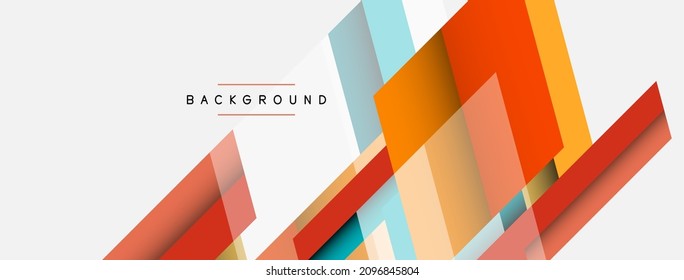 Antecedentes. Formas cuadradas diagonales geométricas y líneas de composición abstracta. Ilustración vectorial para fondo de banner de fondo o página de aterrizaje de papel tapiz