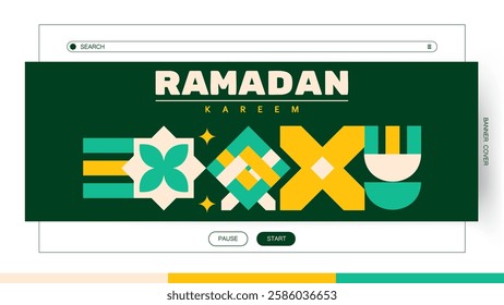Background geometric element for a banner design celebrating Ramadan Kareem. celebrate id Mubarak illustration