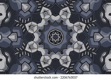 Background with geometric elements Vintage floral ornament