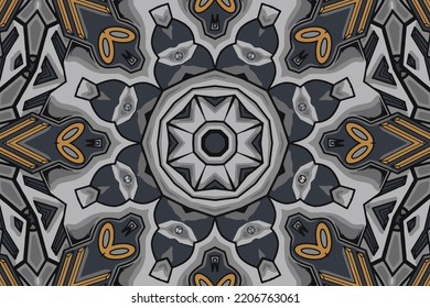 Background with geometric elements Vintage floral ornament