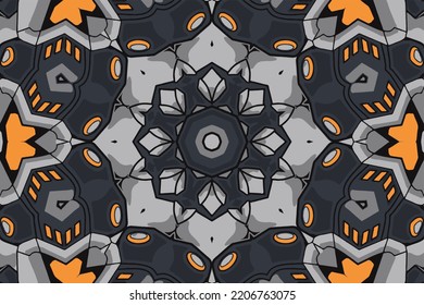 Background with geometric elements Vintage floral ornament