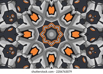 Background with geometric elements Vintage floral ornament