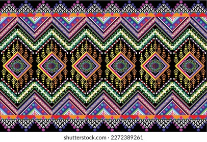 Background geometric ethnic pattern Oriental traditional Design for seamless,carpet,wallpaper,clothing,wrapping,fabric,Vector illustration, mandala.