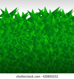 Background geometric figures. Gradients green. Grass background folded paper. Vector