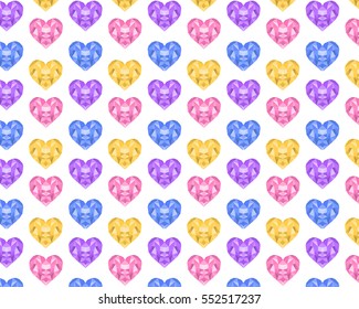 Background geometric hearts