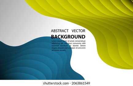 forma de broca geométrica del líquido de fondo 2 ondas gradiente amarillo y azul gradiente, para afiches, banners y otros, área de espacio de copia de diseño vectorial eps 10