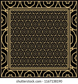 background, geometric pattern with ornate lace frame. illustration. for Scarf Print, Fabric, Covers, Scrapbooking, Bandana, Pareo, Shawl