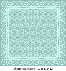 background, geometric pattern with ornate lace frame. illustration. for Scarf Print, Fabric, Covers, Scrapbooking, Bandana, Pareo, Shawl