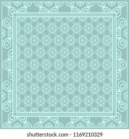 background, geometric pattern with ornate lace frame. illustration. for Scarf Print, Fabric, Covers, Scrapbooking, Bandana, Pareo, Shawl