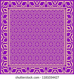 background, geometric pattern with ornate lace frame. illustration. for Scarf Print, Fabric, Covers, Scrapbooking, Bandana, Pareo, Shawl