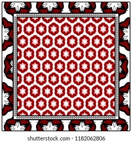 background, geometric pattern with ornate lace frame. illustration. for Scarf Print, Fabric, Covers, Scrapbooking, Bandana, Pareo, Shawl