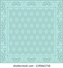 background, geometric pattern with ornate lace frame. illustration. for Scarf Print, Fabric, Covers, Scrapbooking, Bandana, Pareo, Shawl