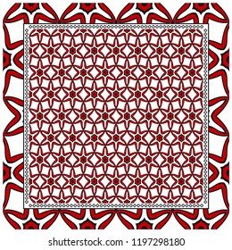background, geometric pattern with ornate lace frame. illustration. for Scarf Print, Fabric, Covers, Scrapbooking, Bandana, Pareo, Shawl