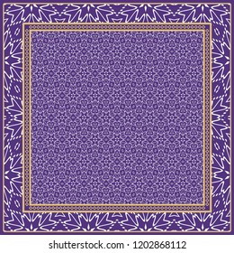 Background, geometric pattern with ornate lace frame. illustration. for Scarf Print, Fabric, Covers, Scrapbooking, Bandana, Pareo, Shawl