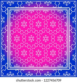 Background, geometric pattern with ornate lace frame. illustration. for Scarf Print, Fabric, Covers, Scrapbooking, Bandana, Pareo, Shawl