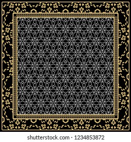 Background, geometric pattern with ornate lace frame. illustration. for Scarf Print, Fabric, Covers, Scrapbooking, Bandana, Pareo, Shawl
