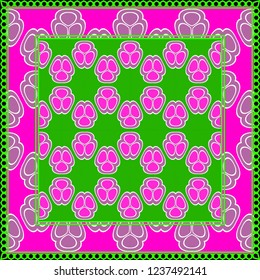 Background, geometric pattern with ornate lace frame. illustration. for Scarf Print, Fabric, Covers, Scrapbooking, Bandana, Pareo, Shawl
