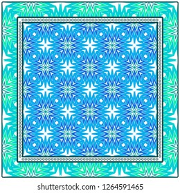 Background, geometric pattern with ornate lace frame. illustration. for Scarf Print, Fabric, Covers, Scrapbooking, Bandana, Pareo, Shawl
