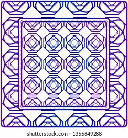 Background, Geometric Pattern With Ornate Lace Frame. Illustration. For Scarf Print, Fabric, Covers, Scrapbooking, Bandana, Pareo, Shawl