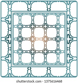 Background, Geometric Pattern With Ornate Lace Frame. Illustration. For Scarf Print, Fabric, Covers, Scrapbooking, Bandana, Pareo, Shawl