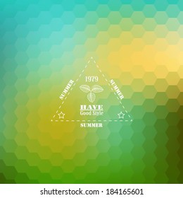 Background geometric pattern. Summer or spring theme. Geometric background with place for your text. Colorful mosaic banner. Retro pattern of geometric shapes. vector illustration