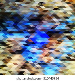 background geometric polygonal in brown blue mosaic, vector illustration, abstract texture triangle