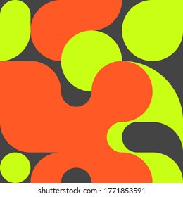 Background with geometric round shapes in Bauhaus style, geometric abstract modern pattern