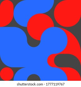 Background with geometric round shapes in Bauhaus style, geometric abstract modern pattern