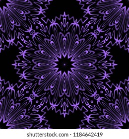 background, geometric seamless pattern with ornate lace frame