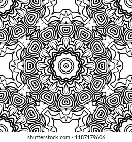 background, geometric seamless pattern with ornate lace frame