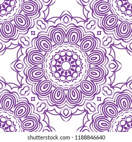 background, geometric seamless pattern with ornate lace frame
