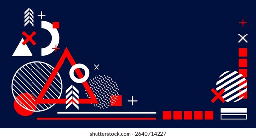 Background of geometric shapes. Abstract banner for design. Technology background. Vector illustration .