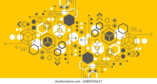 Antecedentes de Formas geométricas. Anuncio Abstractas para el diseño. Tecnología de fondo. Ilustración vectorial.