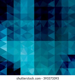 Background of geometric shapes. Abstract triangle geometrical background. Mosaic pattern. Vector EPS 10. Vector illustration. Blue, black colors. 