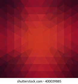 Background of geometric shapes. Abstract triangle geometrical background. Mosaic pattern. Vector EPS 10. Vector illustration. Red, brown colors. 
