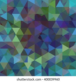 Background of geometric shapes. Abstract triangle geometrical background. Mosaic pattern. Vector EPS 10. Vector illustration. Green, blue colors. 