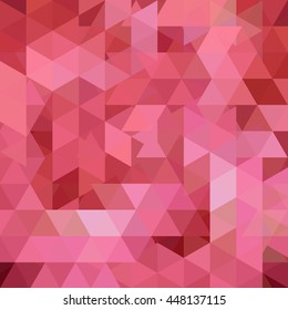 Background of geometric shapes. Abstract triangle geometrical background. Mosaic pattern. Vector EPS 10. Vector illustration. Red, pink colors. 