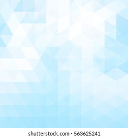 Background of geometric shapes. Abstract triangle geometrical background. Mosaic pattern. Vector EPS 10. Vector illustration. Pastel blue, white colors. 