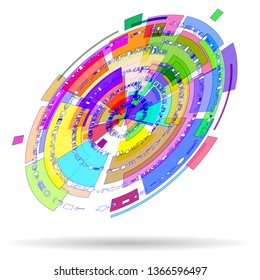 Background of geometric shapes and arithmetic signs