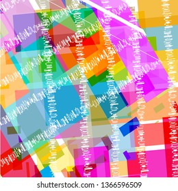 Background of geometric shapes and arithmetic signs
