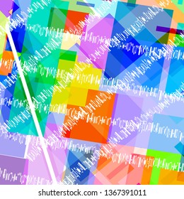 Background of geometric shapes and arithmetic signs