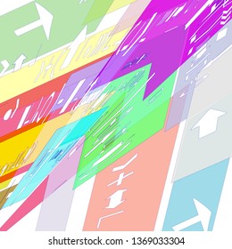 Background of geometric shapes and arithmetic signs