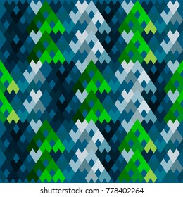 Background of geometric shapes in blue and green colors