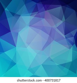 Background of geometric shapes. Blue  mosaic pattern. Vector EPS 10. Vector illustration. Blue, purple colors. 