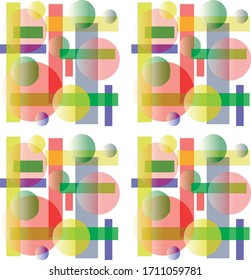 Background from geometric shapes, circles and rectangles . Pattern