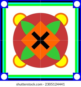Background with geometric shapes, circles, squares