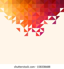 Background of geometric shapes. Colorful mosaic pattern. Retro triangle background