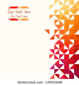 Background of geometric shapes. Colorful mosaic pattern. Retro triangle background